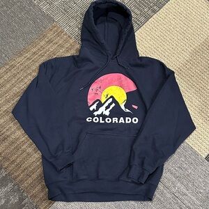 Gildan Navy Hoodie with Colorado Graphic